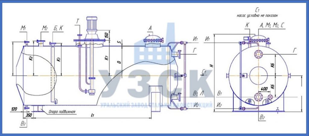 Чертеж емкости ГКК в Армавире
